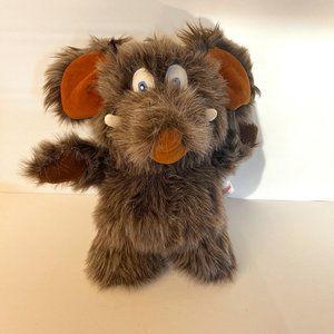Vintage Aurora 2016 Standing Woolly Mammoth 13" Brown Fluffy Mountain Plush Cali